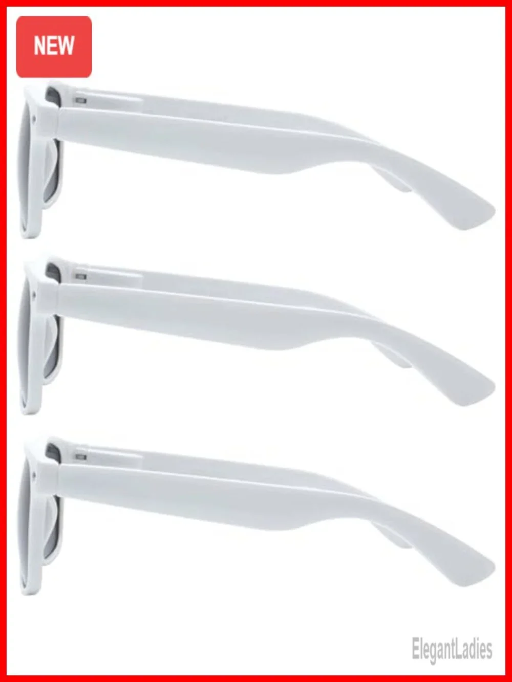 3 Pack Retro Rectangular Sunglasses with UV400 Protection